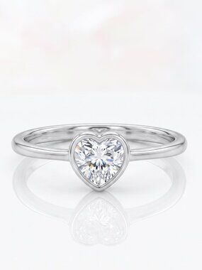 Dainty Heart Ring, 925 Sterling Silver, Size 7 Valentines Gift